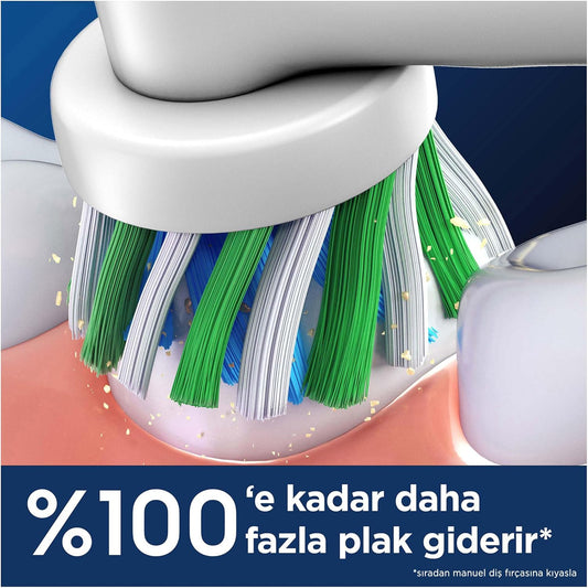 Oral-B Pro Cross Action Electric Toothbrush Head, X-Shape And Angled Bristles For Deeper Plaque Removal, Pack Of 6 Toothbrush Heads, White