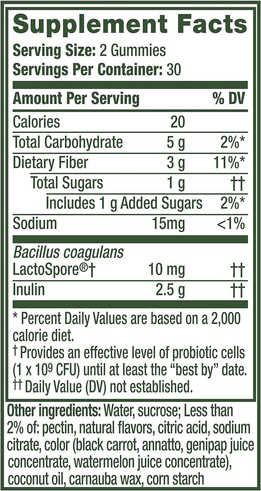 Align DualBiotic, Prebiotic + Probiotic for Women and Men, Help Nourish and Add Good Bacteria for Digestive Support, Natural Fruit Flavors, 60 Gummies