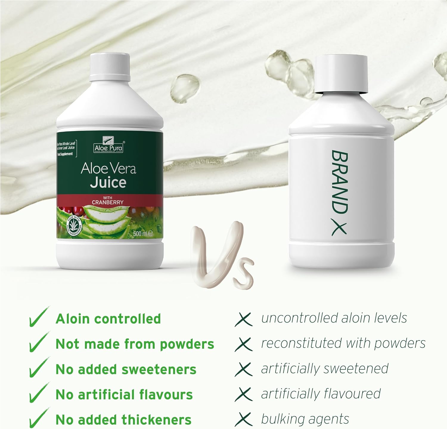 Aloe Pura Aloe Vera Juice with Cranberry , Natural , Vegan , Cruelty Free , Food Supplement, 500 ml : Amazon.co.uk: Grocery