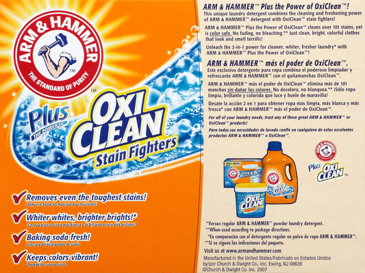 Arm & Hammer Plus OxiClean Powder Laundry Detergent, Fresh Scent, 45 Loads, 3.48 Pound (Pack of 1) - Package May Vary