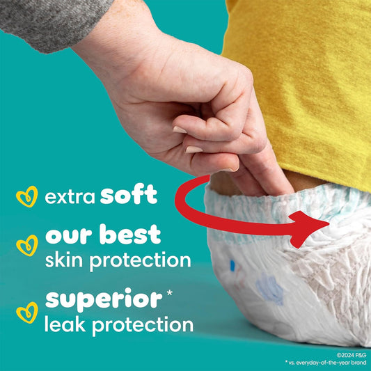 Pampers Swaddlers 360 Pull-On Diapers, Size 3, 124 Count For Up To 100% Leakproof Skin Protection And Easy Changes