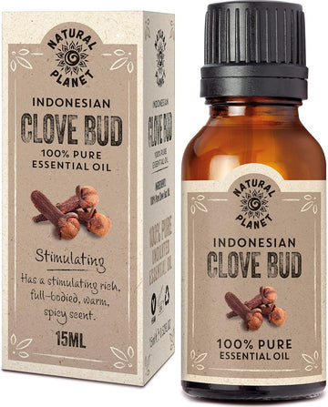 Natural Planet Clove Bud Essential Oil 15Ml Natural 100% Pure & Undiluted Therapeutic Grade Cruelty Free