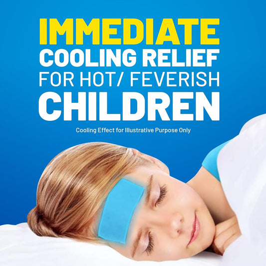 Kool 'N' Soothe Fever Cooling Gel Sheets/ 4 Pack/Children 1+ Year/Immediate Cooling Relief For Fever