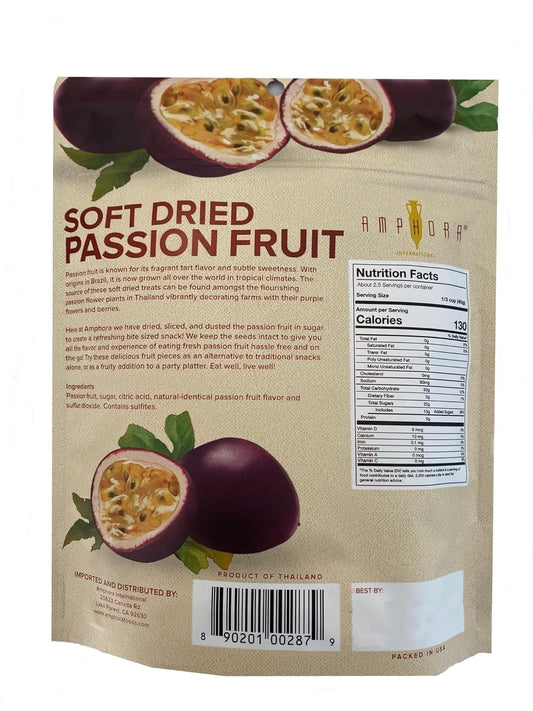 Amphora Conventional Soft Dried Passion Fruit 3.5 Oz (100Gr) Per Pouch ( Case Of 6 Pouches )