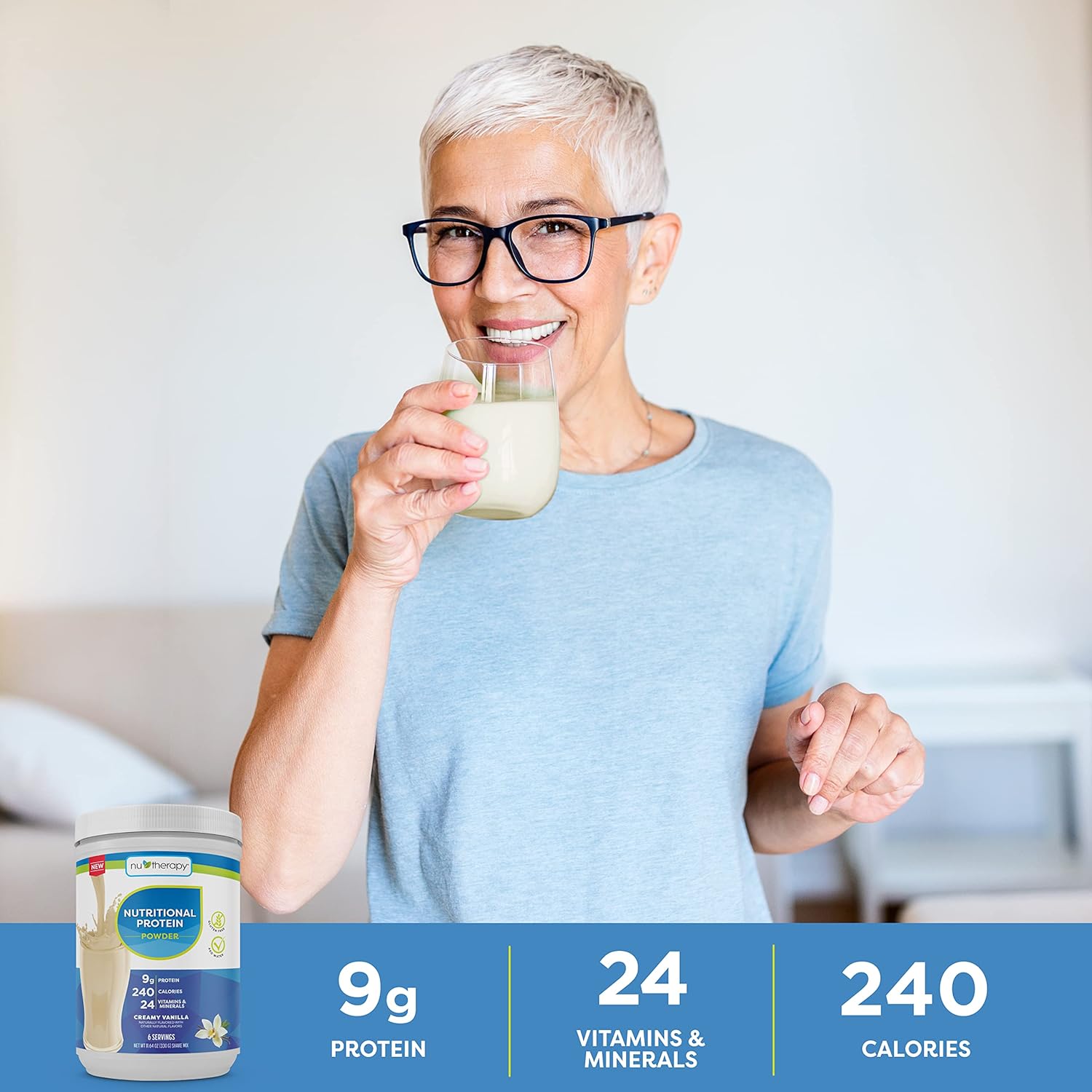 NuTherapy Nutritional Protein Powder for Adults- Vitamins and Minerals for Nutritional Support and Bone Health Support - 6 Servings (Pack of 2) : Health & Household