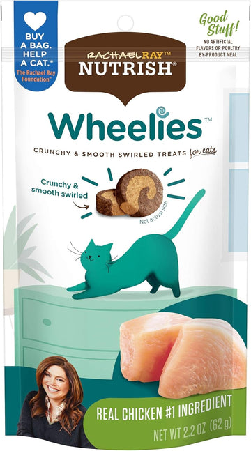 Rachael Ray Nutrish Wheelies Cat Treats, Chicken, 2.2 Ounces (Pack Of 12)