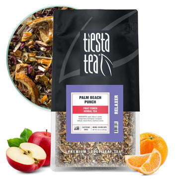 Tiesta Tea - Palm Beach Punch, Fruit Punch Herbal Tea, Premium Loose Leaf Tea Blend, Non-Caffeinated, 200 Cups - 16 Ounce Resealable Bulk Pouch