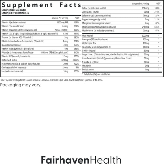Fairhaven Health Fh Pro For Women | Clinically Studied Fertility Supplements For Women | Aids Ovulation, Hormonal Balance, & Regular Cycles* | Conception For Her Fertility Support | 180 Capsules