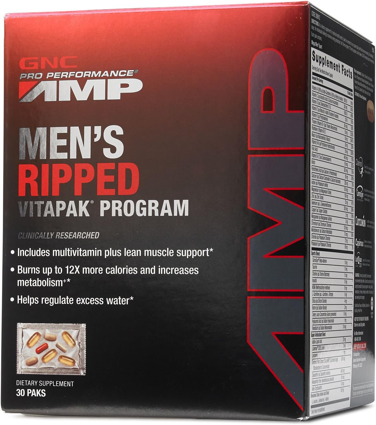 Gnc Pro Performance Amp Men'S Ripped Vitapak Program, 30 Paks