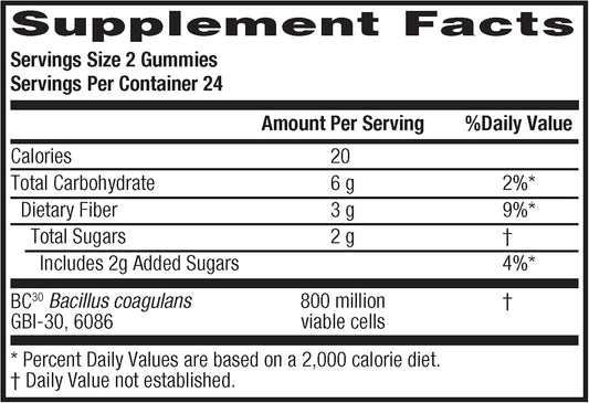 Digestive Advantage Prebiotic Fiber Gummies + Probiotics For Digestive Health, Daily Probiotics For Women & Men, Support For Occasional Bloating & Minor Abdominal Discomfort, 48Ct Natural Fruit Flavor
