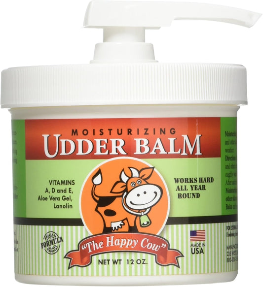 The Happy Cow Moisturizing Udder Balm - 12 Ounce Pump