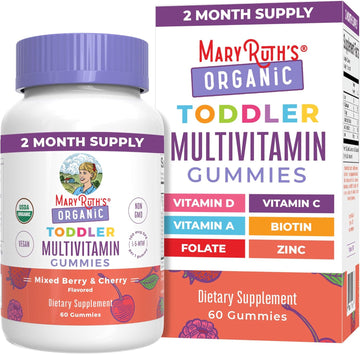 Maryruth Organics Vitamin Gummy | Kids And Toddlers Age 2+ | Usda | Daily Vitamin C | D3 | Zinc | Mixed Berry And Cherry | 2 Month Supply