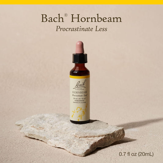 Bach Original Flower Remedies, Hornbeam for Procrastination, Natural Homeopathic Flower Essence, Holistic Wellness, Vegan, 20mL Dropper