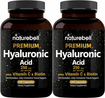 NatureBell 2 Pack Plant Based Hyaluronic Acid Supplements 250mg with 2