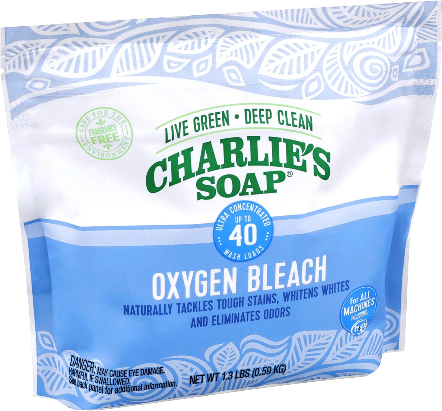 Charlie's Soap Color Safe Chlorine Free Oxygen Bleach Powder, 1.3 lbs (0.59 kg) : Health & Household