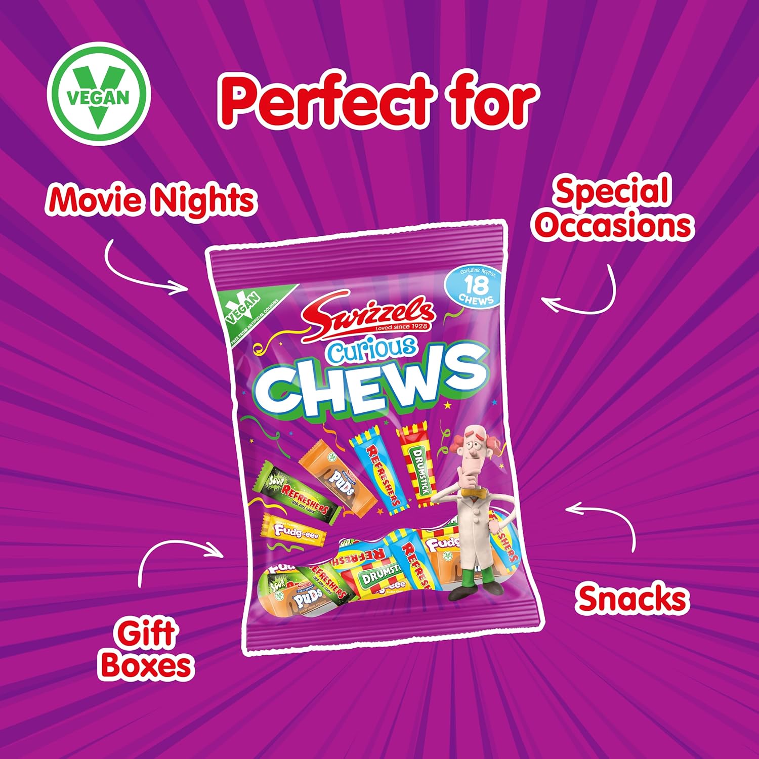 Swizzels Curious Chews 171g, White : Amazon.co.uk: Grocery