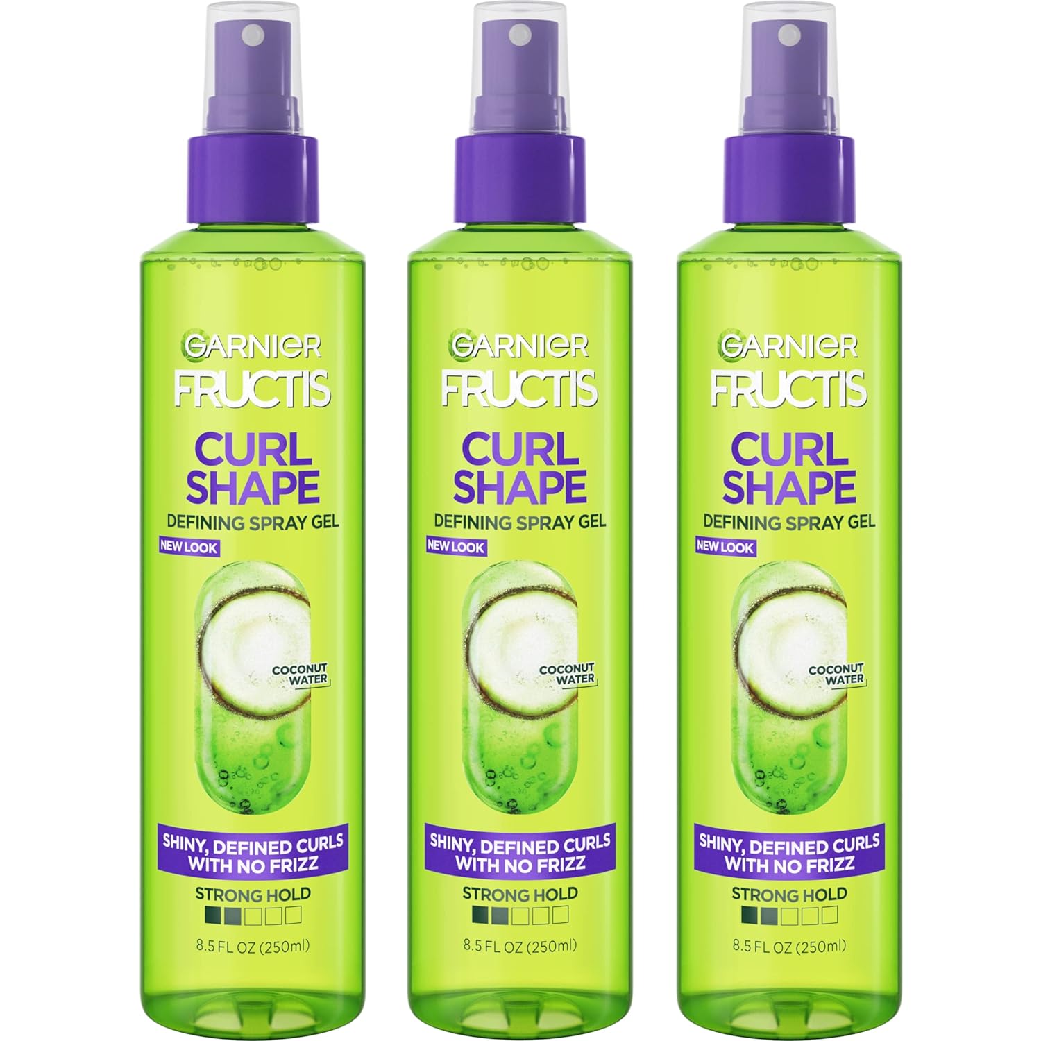 Garnier Fructis Style Curl Shape Defining Spray Gel For No Frizz, 8.5 Fl Oz, 3 Count (Packaging May Vary)