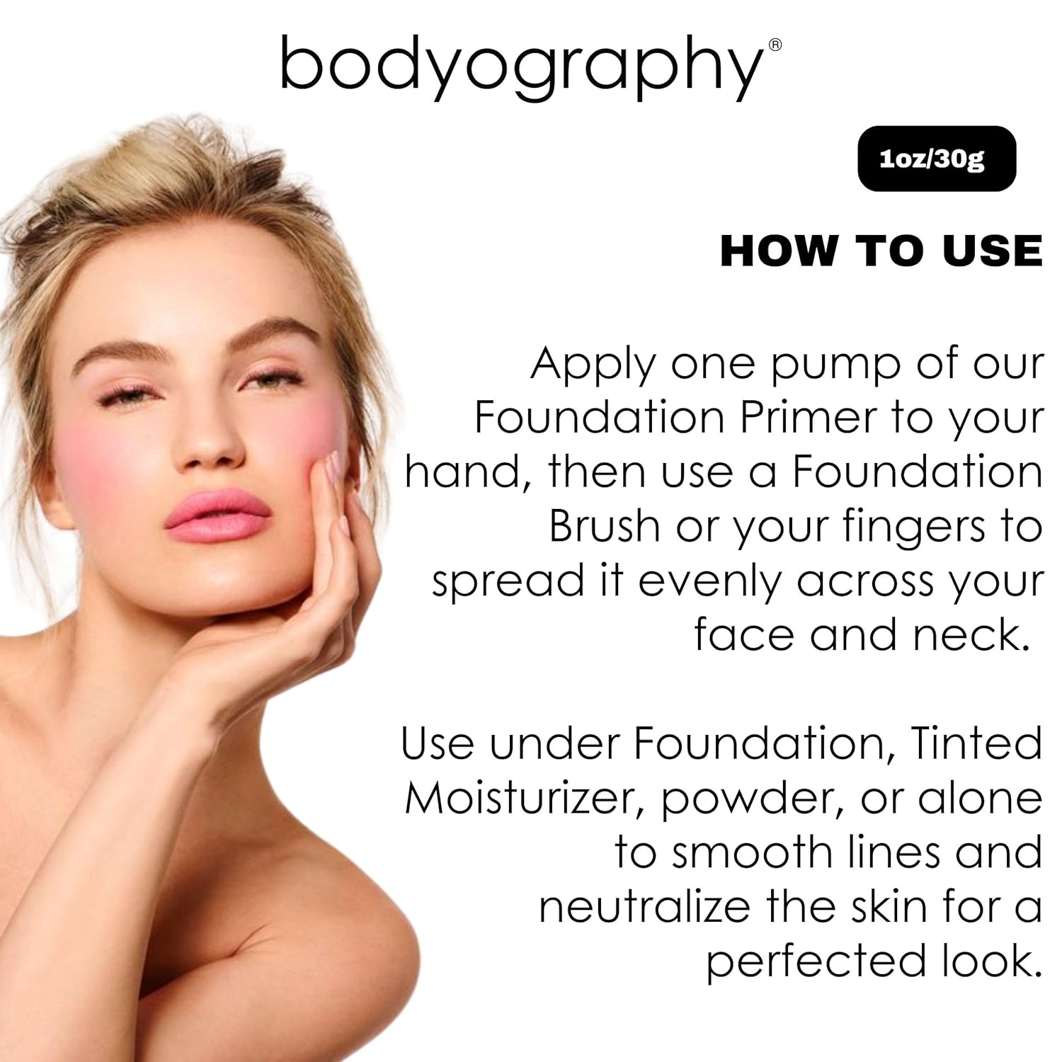 Bodyography - Foundation Primer (Neutral): Flawless Anti-Aging Salon Makeup Primer W/Vitamin E, A, Jojoba, Grapeseed Oil | Control Shine | Gluten-Free, Cruelty-Free, 1 Oz. : Bodyography Veil Foundation Primer Shaded : Beauty & Personal Care