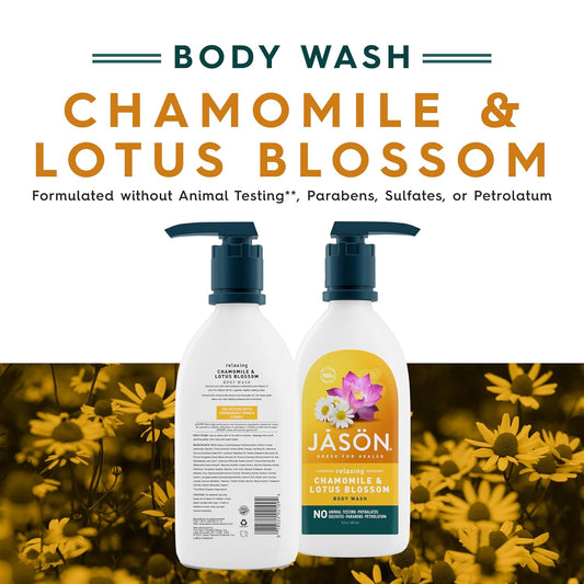 Jason Chamomile And Lotus Blossom Relaxing Body Wash, For A Gentle Feeling Clean, 30 Fluid Ounces