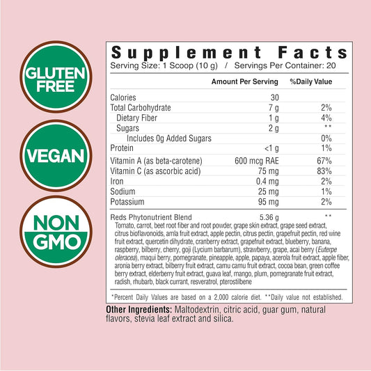 Country Farms Super Reds, Energizing Polyphenol Superfood, 40 Super Fruits And Berries, Powerful Antioxidants And Polyphenols, Supports Energy And Immunity, 20 Servings, Grape Flavor