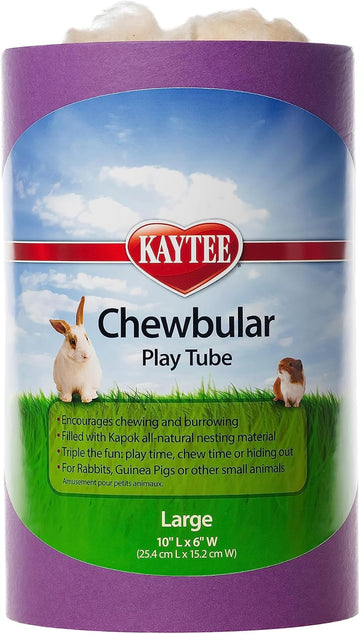 Kaytee Chewbular Play Tube For Pet Rabbits And Guinea Pigs, Large