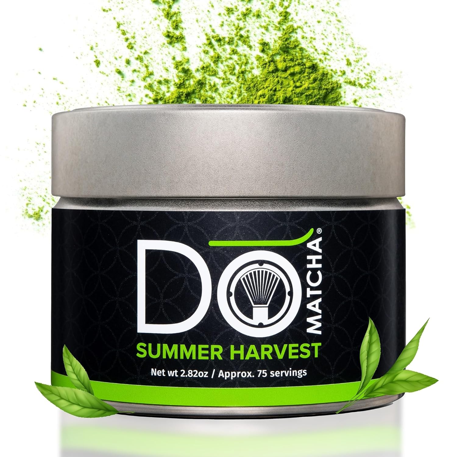 Domatcha - Summer Harvest Green Tea Matcha Powder, Natural Source Of Antioxidants, Caffeine, And L-Theanine, Promotes Focus And Relaxation, Kosher, 75 Servings (2.82 Oz)