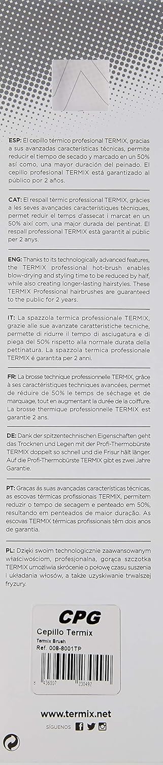 Termix Flat Brush, Professional Hair Brush, Detangling Hair Brush, Ultra Smooth Effect To Hair, Hair Straightening Brush