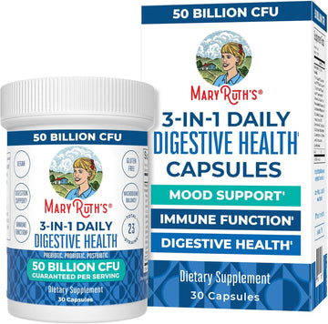 Maryruth Organics 3 In 1 Probiotics For Digestive Health | Prebiotic & Postbiotic | Gut Health Supplement For Women & Men | Powder Probiotics For Women | Immune Support | 50 Billion Cfu | 0.5 Oz