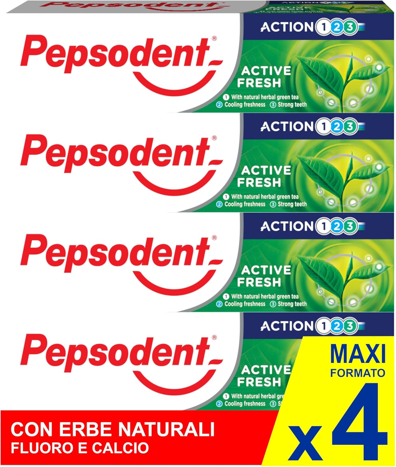 Pepsodent Active Fresh With Fluoride And Calcium Toothpaste For 24-Hour Cavity Protection 75 Ml