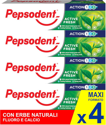 Pepsodent Active Fresh With Fluoride And Calcium Toothpaste For 24-Hour Cavity Protection 75 Ml