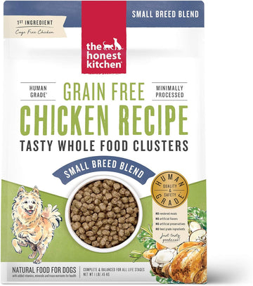 The Honest Kitchen Whole Food Clusters Small Breed Grain Free Chicken Dry Dog Food, 1 lb Trial Pouch