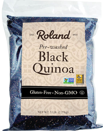 Roland Foods Black Quinoa from Peru, Pre-washed, 5 Lb Bag