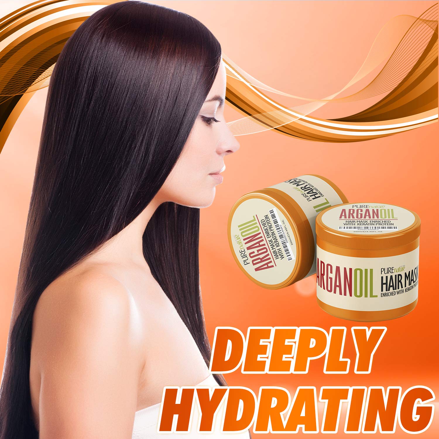 Moroccan Argan Oil Hair Mask Sulfate SLS Paraben Free - Deep Conditioner Treatment for Dry Damaged Hair - Split End Moisturizer, Hydrating Product - Salon Grade Formula – Enriched with Keratin Protein : Beauty & Personal Care