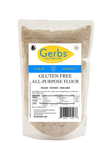 GERBS All Purpose Gluten Free Baking Flour, 2 LB Bag, Top 14 Food Allergy Free, Keto, Vegan, Non GMO
