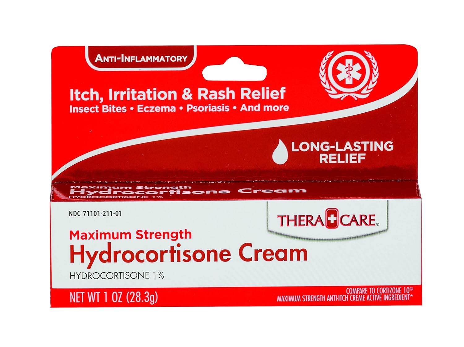 Thera Care Hydrocortisone Cream | Maximum Strength OTC | Itch Irritation and Rash Relief | 1 oz