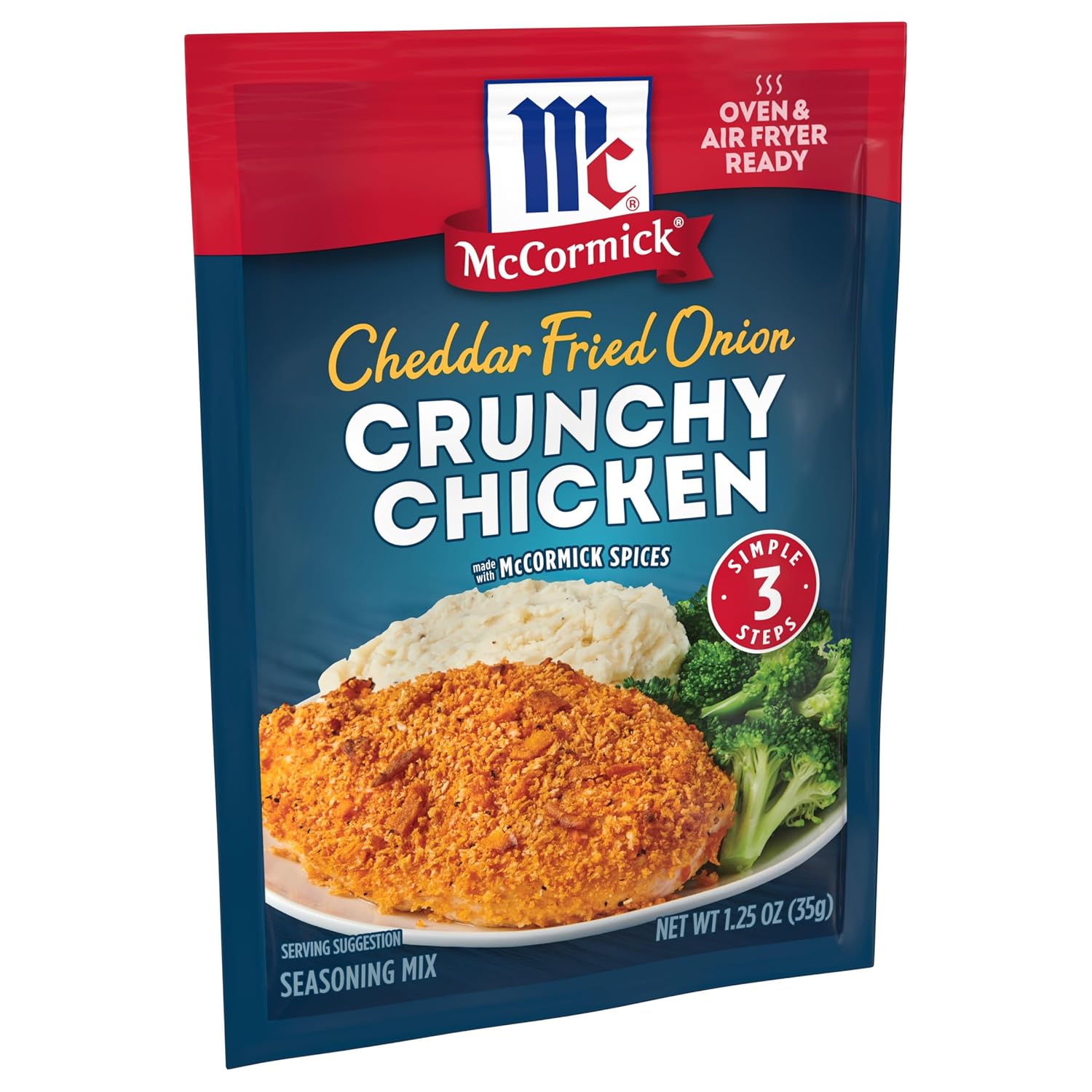 Mccormick Cheddar Fried Onion Crunchy Chicken Seasoning Mix, 1.25 Oz (Pack Of 12)