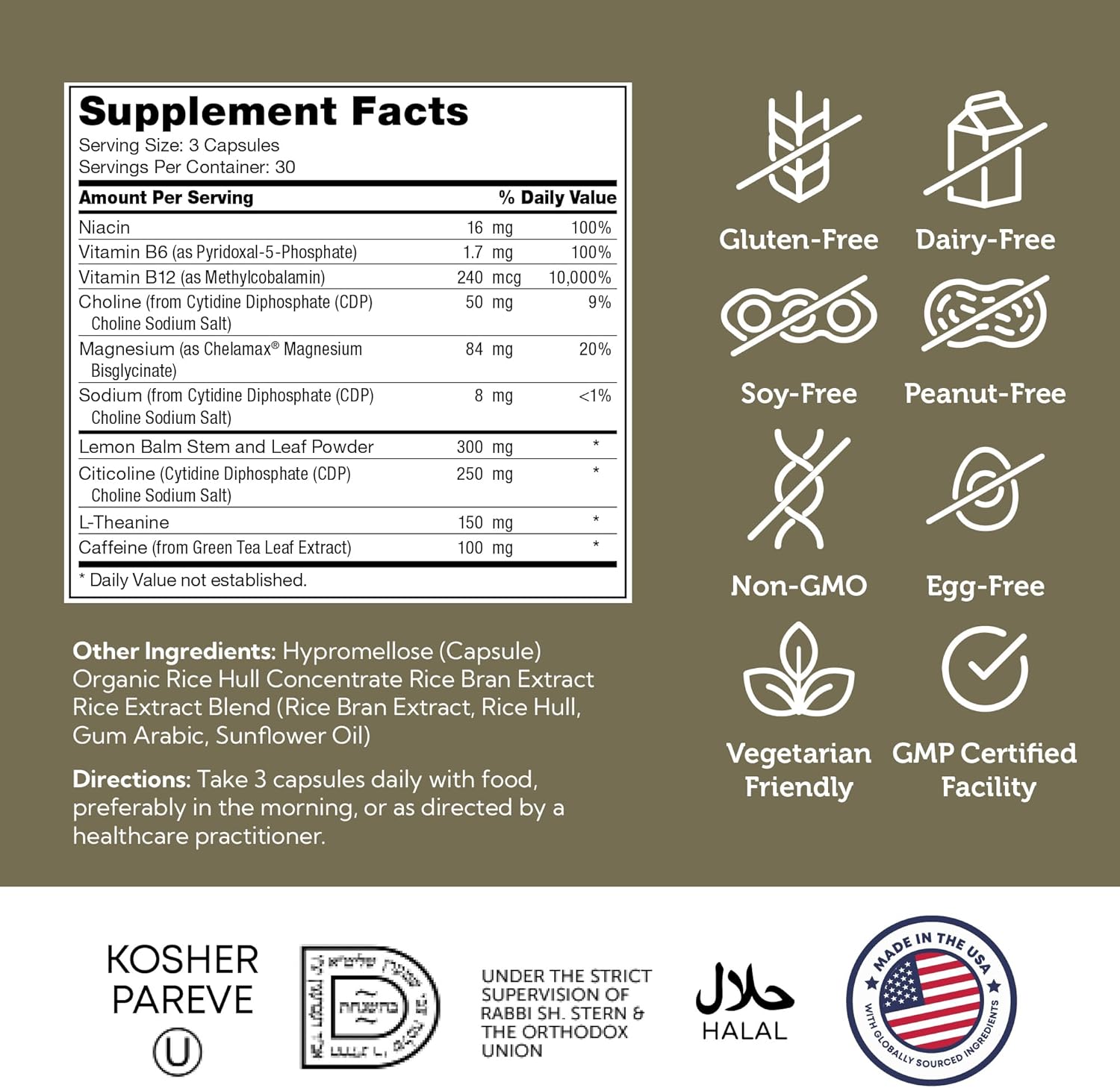 Zahler Teenfocus, Advanced Formula For Improved Focus & Concentration, Certified Kosher, 90 Capsules : Health & Household