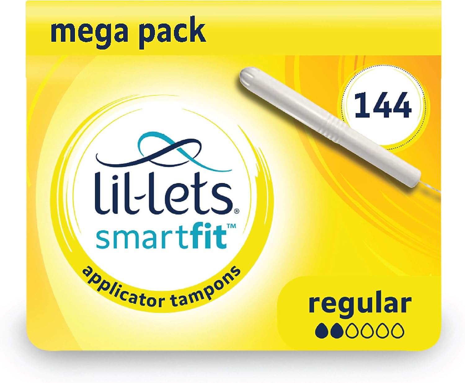 Lil-Lets Cardboard Applicator Regular Tampons X 144 | 12 Packs of 12 Tampons | Light to Medium Flow