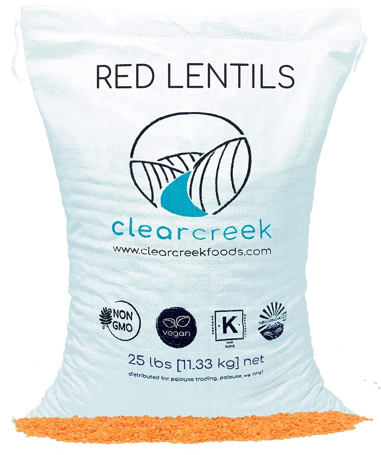 Grown in Idaho Red Lentils | 25 LBS | Non-GMO | Kosher | Vegan | Non-Irradiated (Will Sprout)