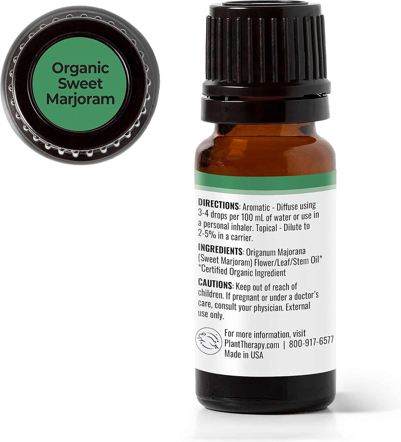 Plant Therapy Marjoram Sweet Organic Essential Oil 10 mL (1/3 oz) 100% Pure, Undiluted, Therapeutic Grade : Health & Household