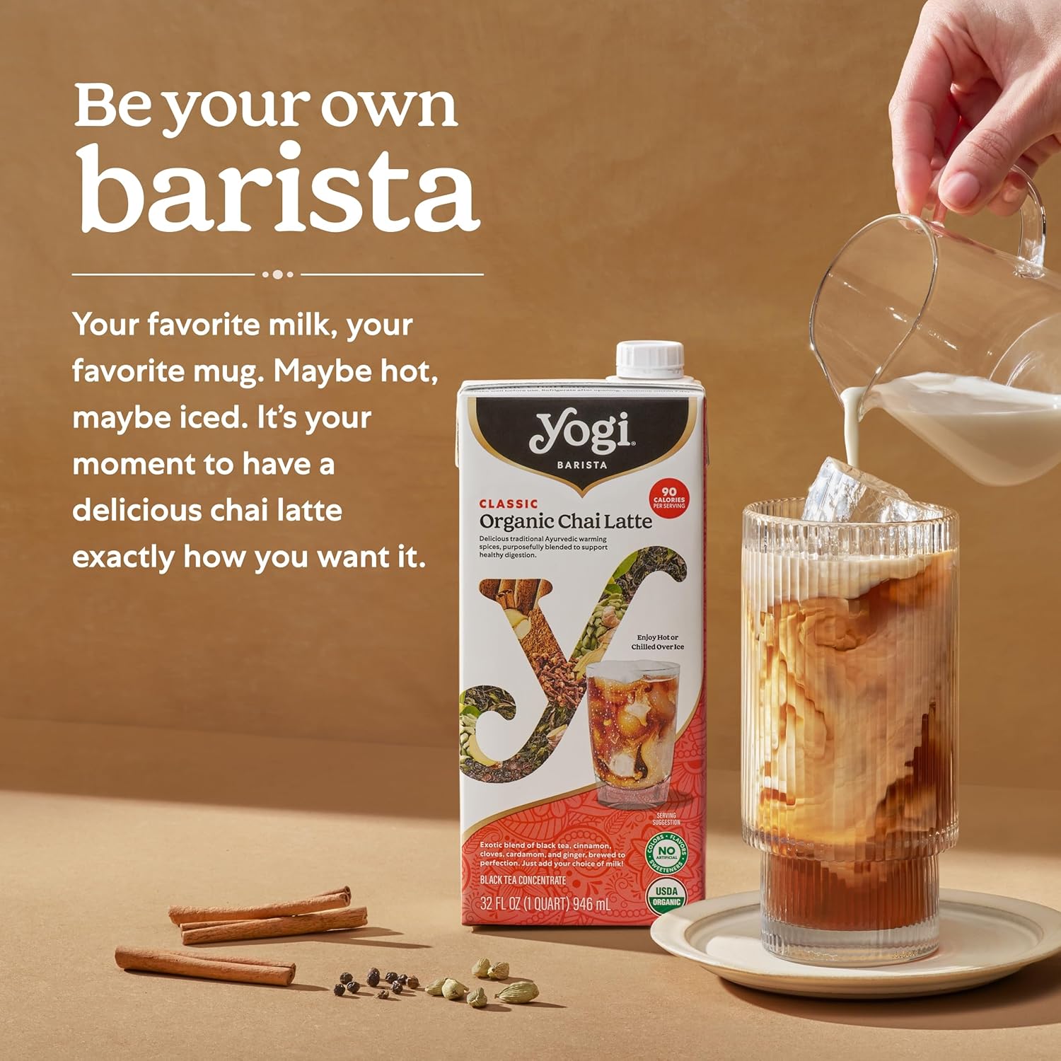 Yogi Barista Organic Chai Latte Tea Concentrate Variety Pack, 32 Fluid Oz (3 Pack) - Supports Healthy Digestion - Includes Two Of Each Classic, Light & Caffeine-Free Chai Latte Teas