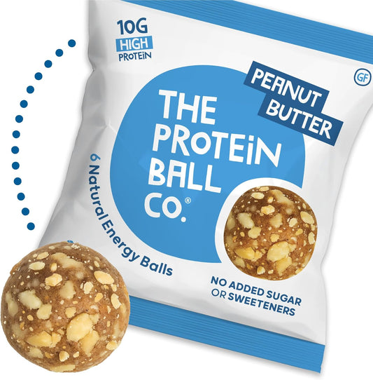 Protein Balls Peanut Butter Flavour By The Protein Ball Co - 100% Natural, Vitamin Enriched, Protein Snacks - 10 X 45G Bags - High Fibre, Gluten Free, No Artificial Sweeteners