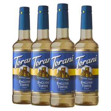 Torani Sugar-Free Syrup, English Toffee, 25.4 Fl Oz Bottle (Pack Of 4)