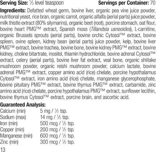 Standard Process Canine Whole Body Support - Multisystem Support Supplement For Canines - Nutritional Powder Supplement For Daily Health Maintenance - Multisystem Supplement Formula - 100 G