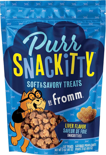 Fromm Purrsnackitty Liver Flavor Snackitties Treats - Premium Soft & Savory Cat Treats - 3 Oz