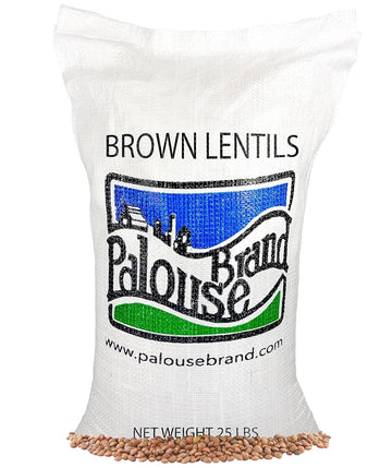 Lentils | Brown | 25 LBS | Bulk | Desiccant Free | Sproutable | Non-GMO Project Verified | Kosher