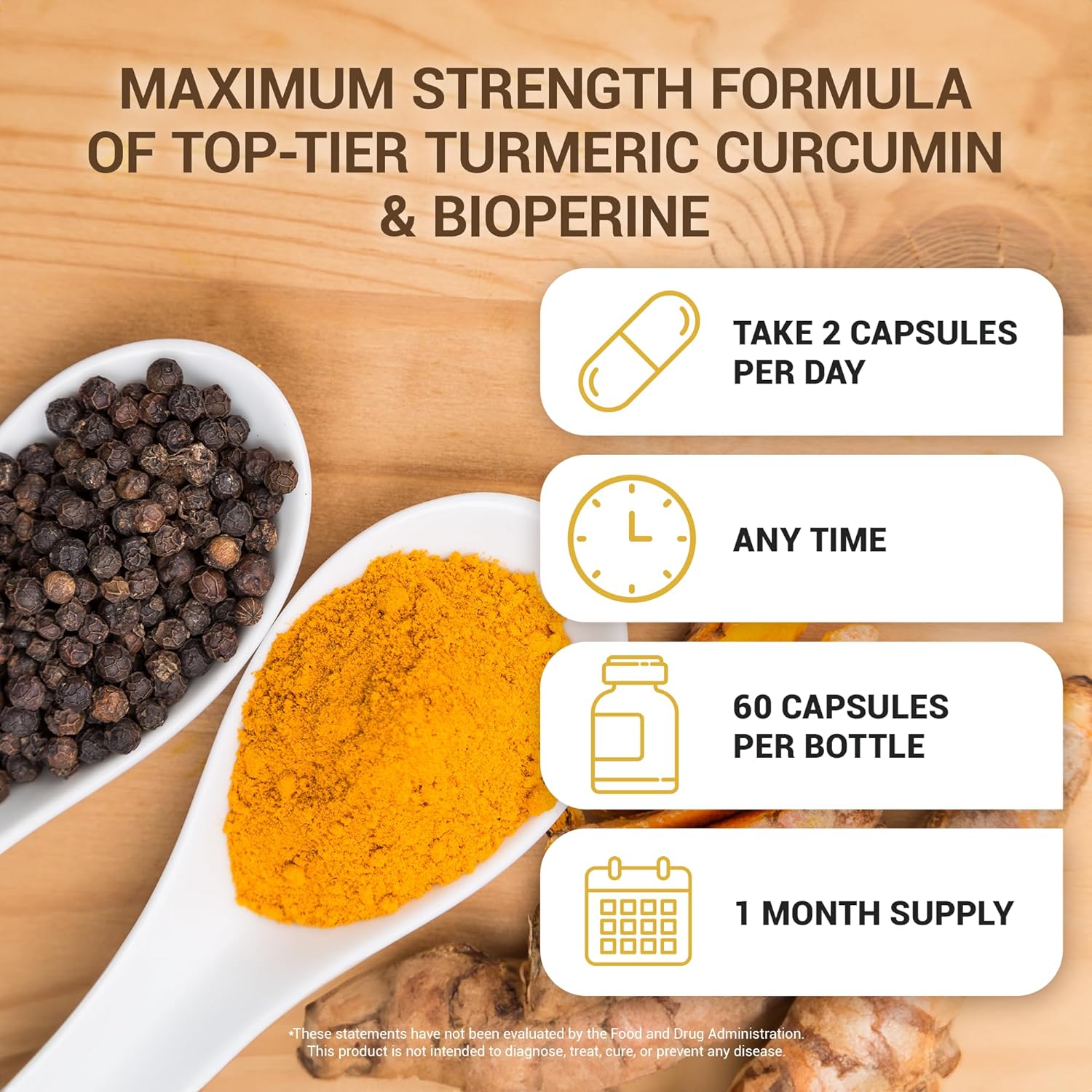 Dr. Berg (Only 2 Per Day) Turmeric Supplement with Black Pepper - 1350mg Turmeric Capsules with 95% Curcuminoids - Turmeric Curcumin with Bioperine - 60 Capsules : Health & Household