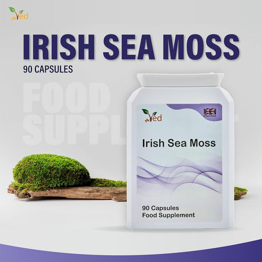 Ved Organic Irish Sea Moss (Chrondrus Crispus) 1200 Mg 90 Vegan Capsules (45 Days Supply)