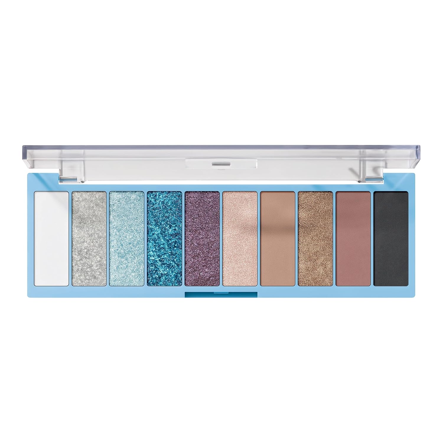 E.L.F. Perfect 10 Eyeshadow Palette, Ten Ultra-Pigmented Blue & Purple Metallic Shades, Blendable Formula, Vegan & Cruelty-Free, Intergalactic