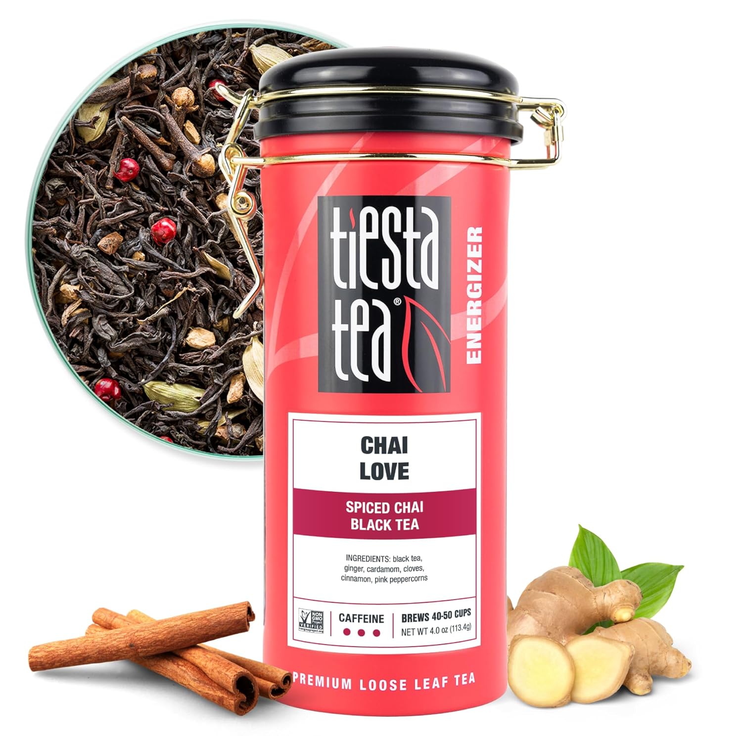 Tiesta Tea - Chai Love Tea | Spiced Chai Black Tea | Premium Loose Leaf Tea Blend | High Caffeinated Black Tea | Make Hot Or Iced Tea & Brews Up To 50 Cups - 4 Ounce Refillable Tin